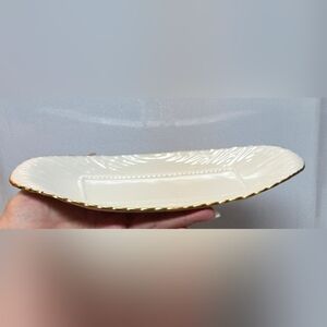 Vintage Lenox 24 kt Gold Trimmed Open Butter Dish